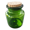 Round glass jar with cork stopper