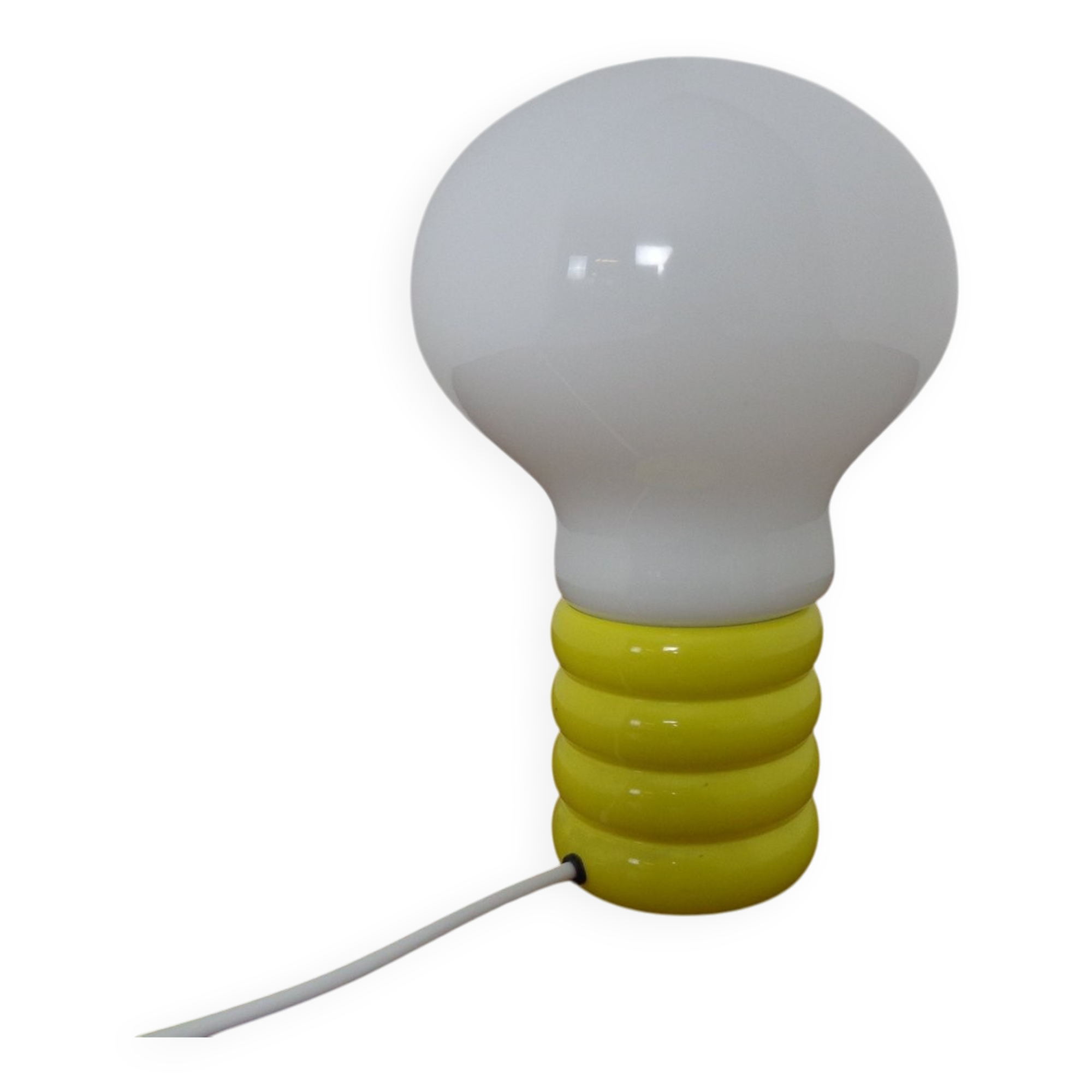 Yellow Opaline Glass Bulb Lamp by Ingo Maurer for M Design, 1960s