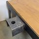 Table basse industrielle noire sur roulettes, années 1960