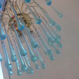 Blue drop tassel chandelier