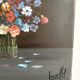 Painting on canvas bouquet of flowers signed 35 X27