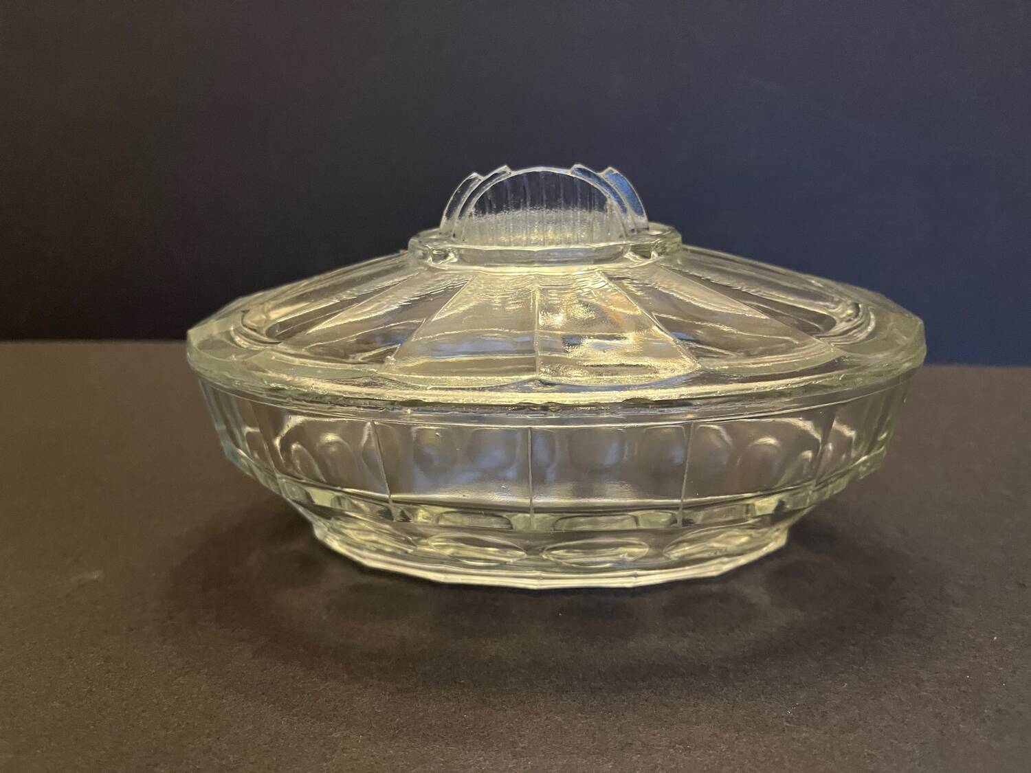 Vintage glass butter dish
