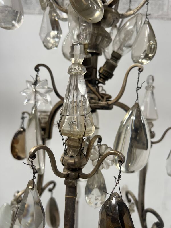Lustre cage a pandeloques de style Louis XV Fin du XIX siècle