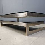 Vintage two tier belgochrom 23kt coffee table, 1970s