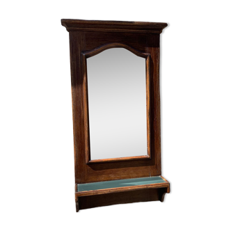 Wooden mirror with shelf