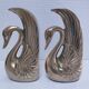 Pair of vintage stylized brass bird bookends