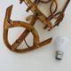 Louis Sognot rattan and bamboo wall light. 1950s