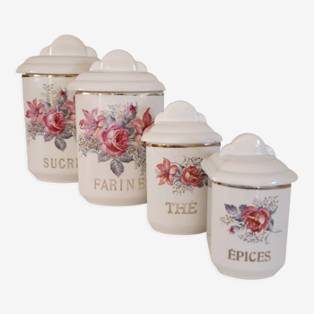 Set of 4 flowering spice pots