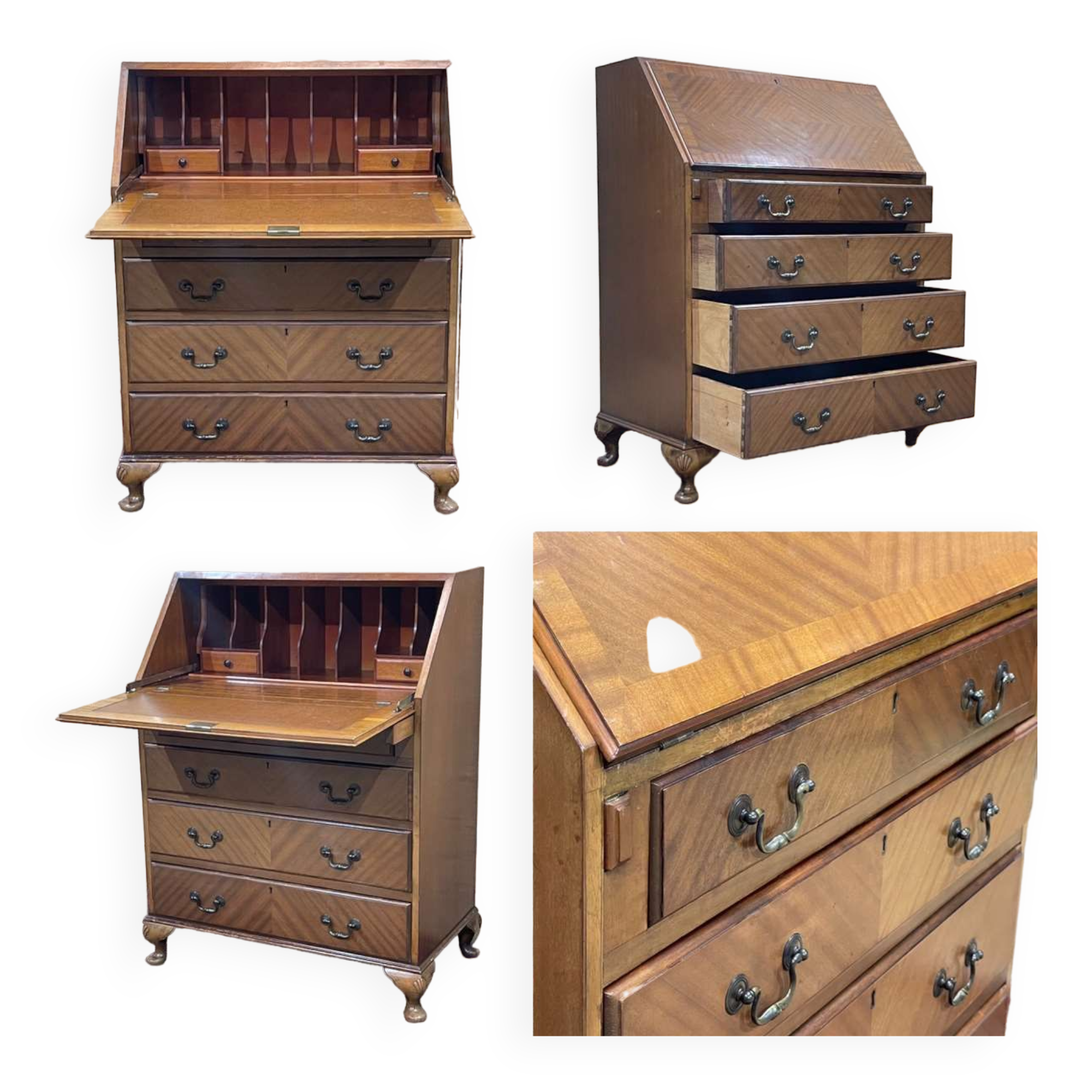 English secretary from the 1950s in mahogany