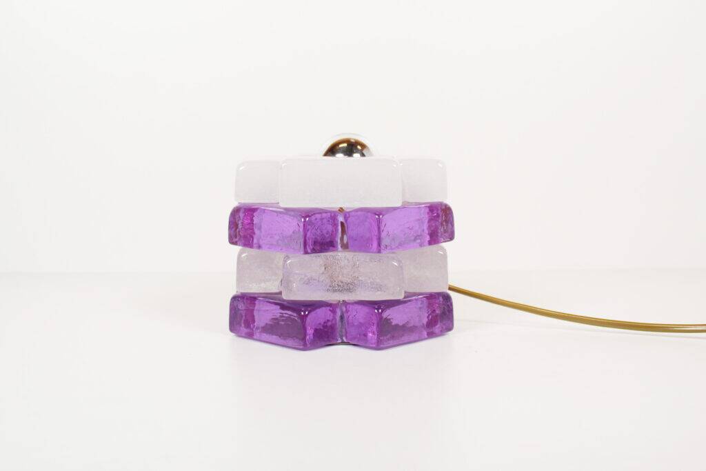 Brutalist glass table lamp by Albano Poli for Poliarte, Italy 1970s