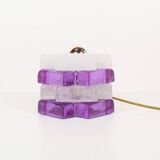 Brutalist glass table lamp by Albano Poli for Poliarte, Italy 1970s