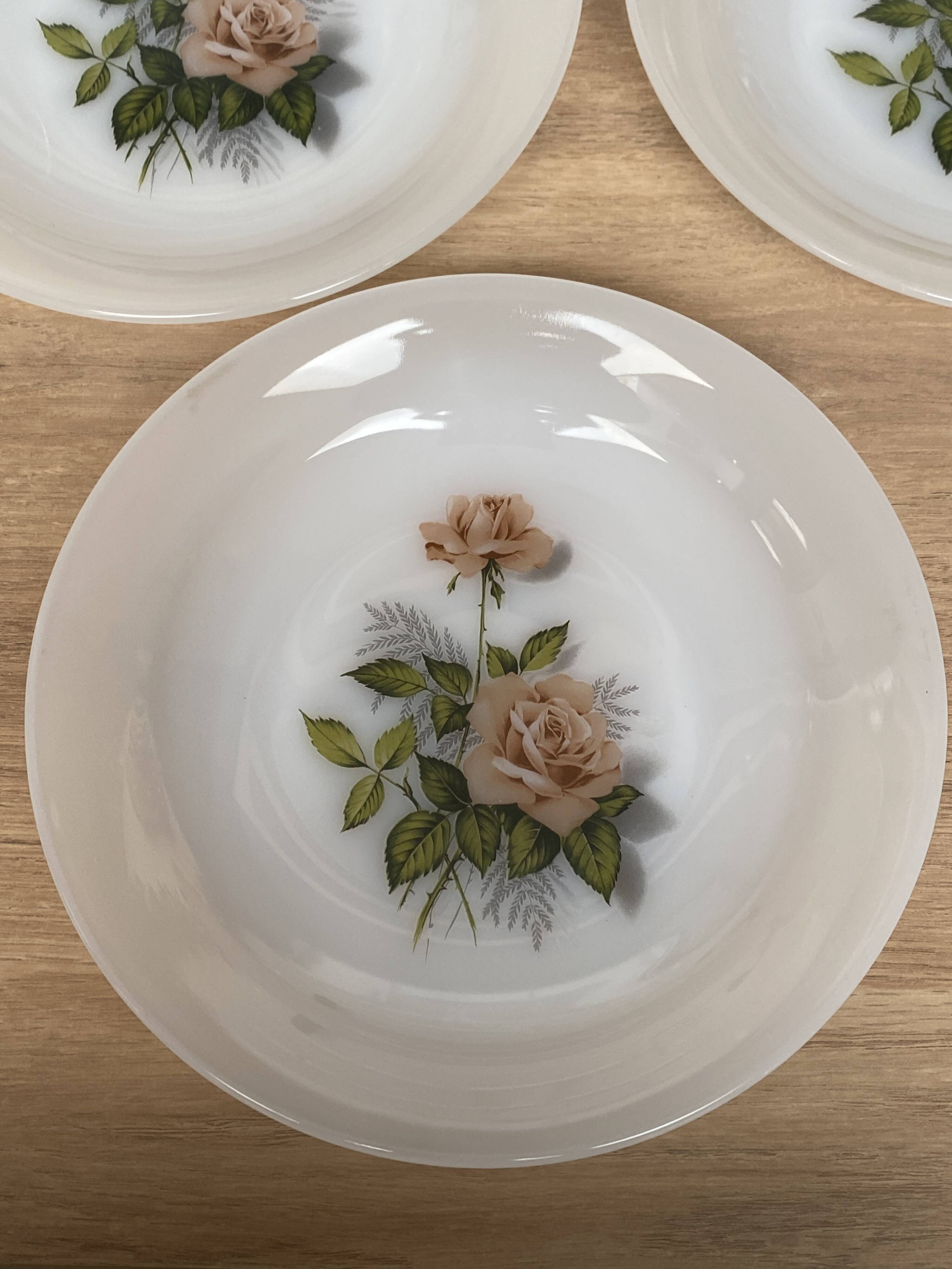 Set de 6 assiettes creuses Arcopal Rose de France