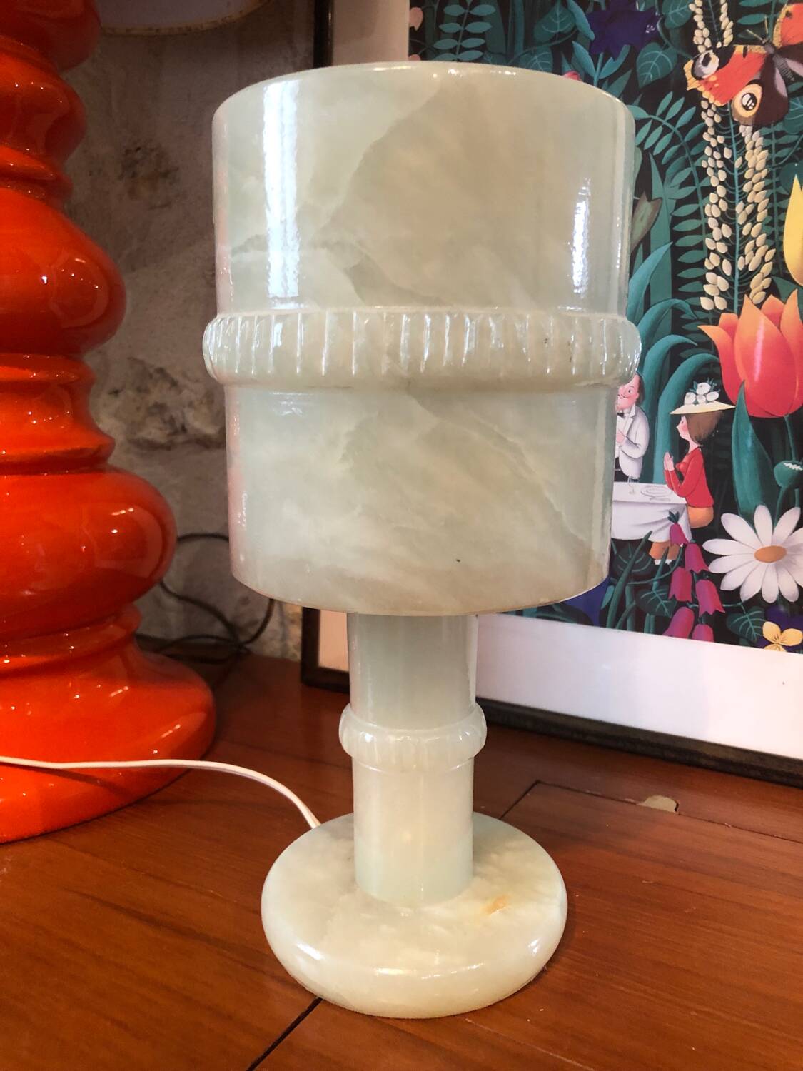 Magnificent vintage alabaster lamp from the 70s