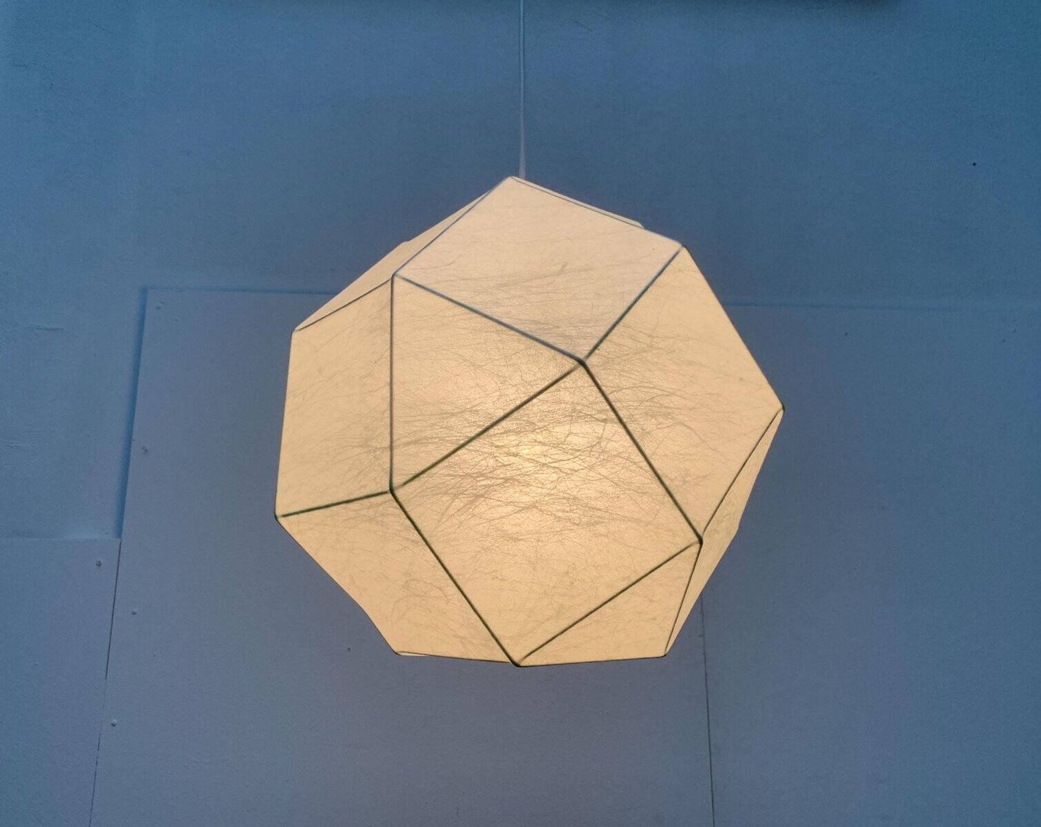 German cocoon pendant lamp from the mid-century by Goldkant Leuchten, Wuppertal.