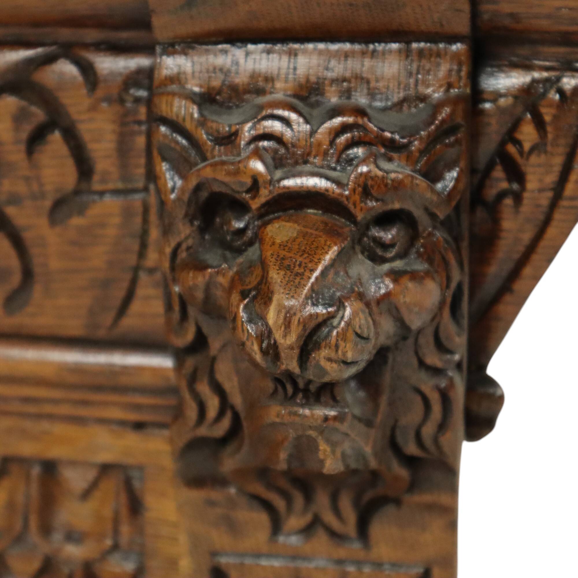 Antique Bench Carved Oak Church Renaissance Revival