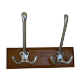 Wooden wall coat rack 2 hooks