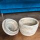 Round wicker basket with lid
