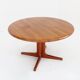 Vintage Danish round extendable dining table solid teak 1960s