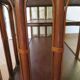 Retro side table - vinyl furniture - rattan and bamboo - 1980s