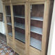 Pickled oak display bookcase