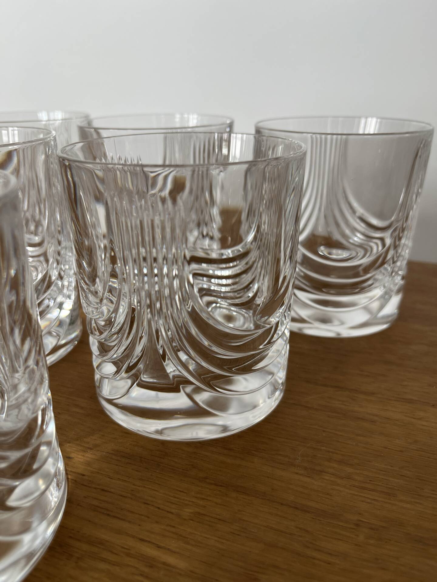 Set of 6 vintage crystal whisky glasses from Royal Cristal Rock.