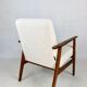 Fauteuil boucle ivoire blanc vintage, années 1970