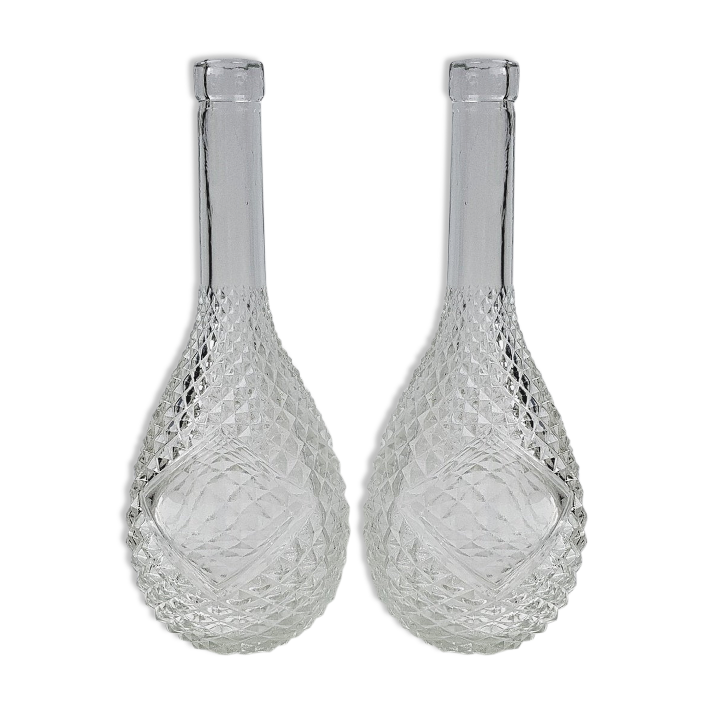 Lot of two glass bottles