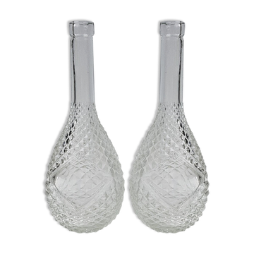 Lot of two glass bottles