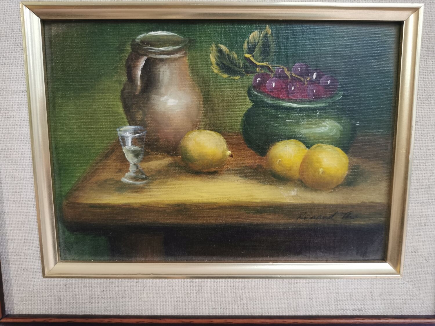 Still life, oil on panel, classic