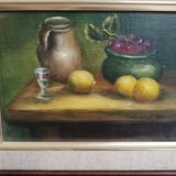 Nature morte, huile sur panneau, classique