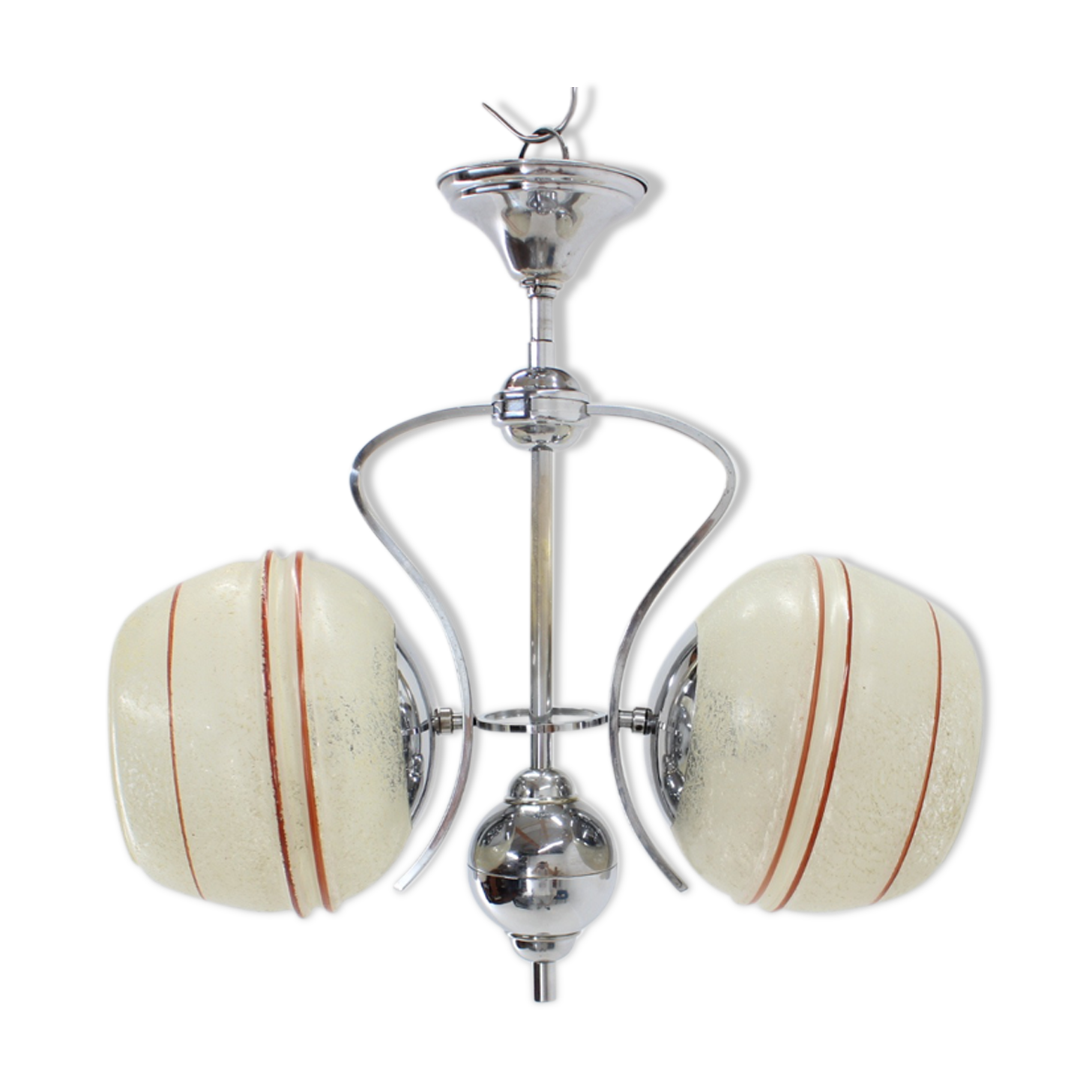 Chrome plated art deco chandelier, 1930‘s