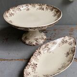 Compotier and ravier earthenware of Sarreguemines