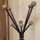 Vintage metal and wood coat rack