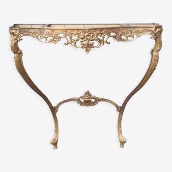 Old Italian wall console marble and brass