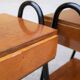 Pair of vintage bedside tables modernists wood and metal