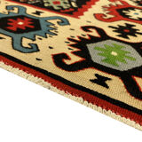 Handmade vintage runner rug red wool turkish area rug - 81x200cm