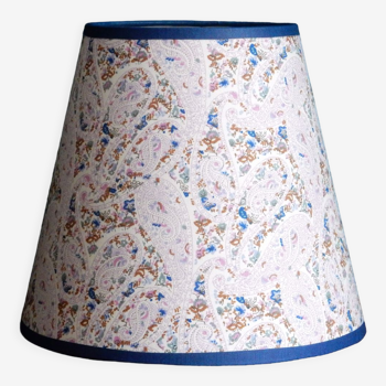 Conical lampshade in purple cashmere pattern fabric