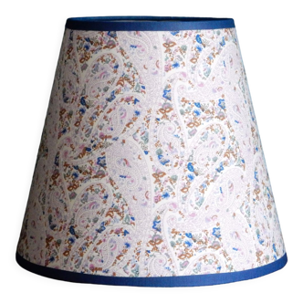 Conical lampshade in purple cashmere pattern fabric