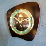 Clock vintage formica silent wall clock "ffr black and green"