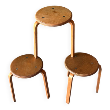 set of 3 Scandinavian stools