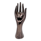 Hand ring sizer Bag Flowers in bronze ceramic, 70s