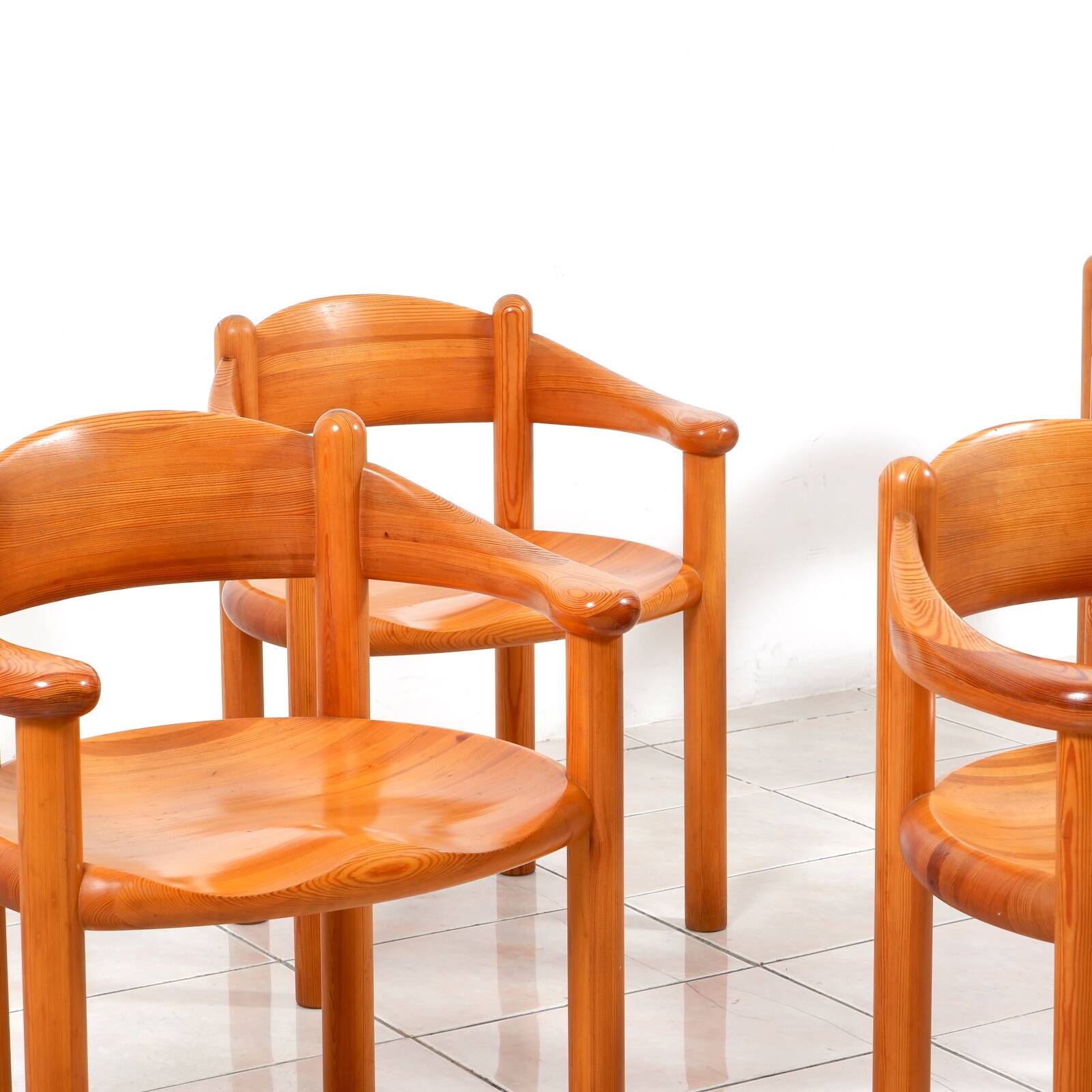 Set of 6 solid pinewood armchairs by Rainer Daumiller for Hirtshals Sawmill