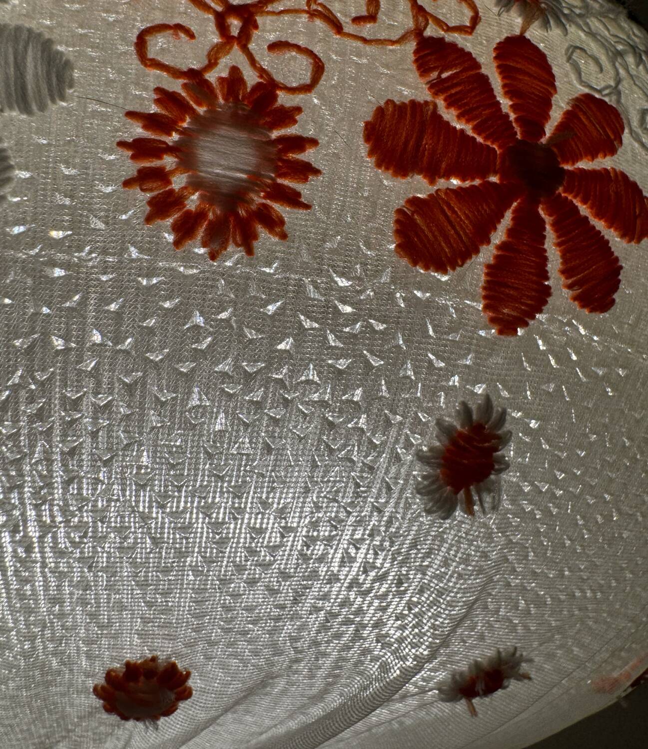 60s embroidered lantern chandelier
