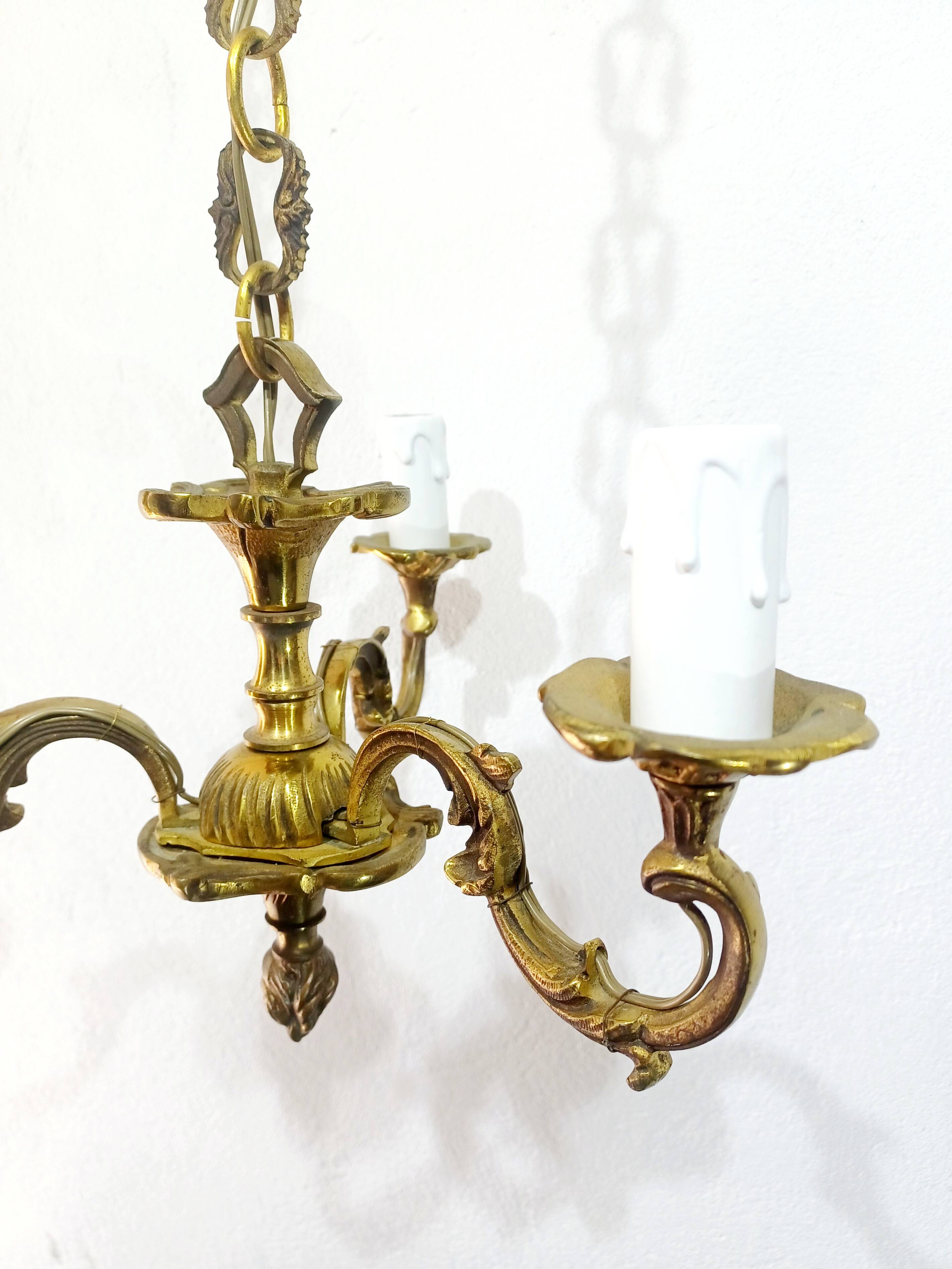 3-Light Bronze Chandelier