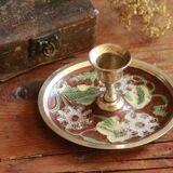 Old enamel candle holder