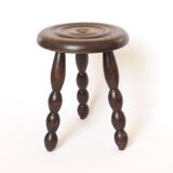 Beaded wooden tripod stool