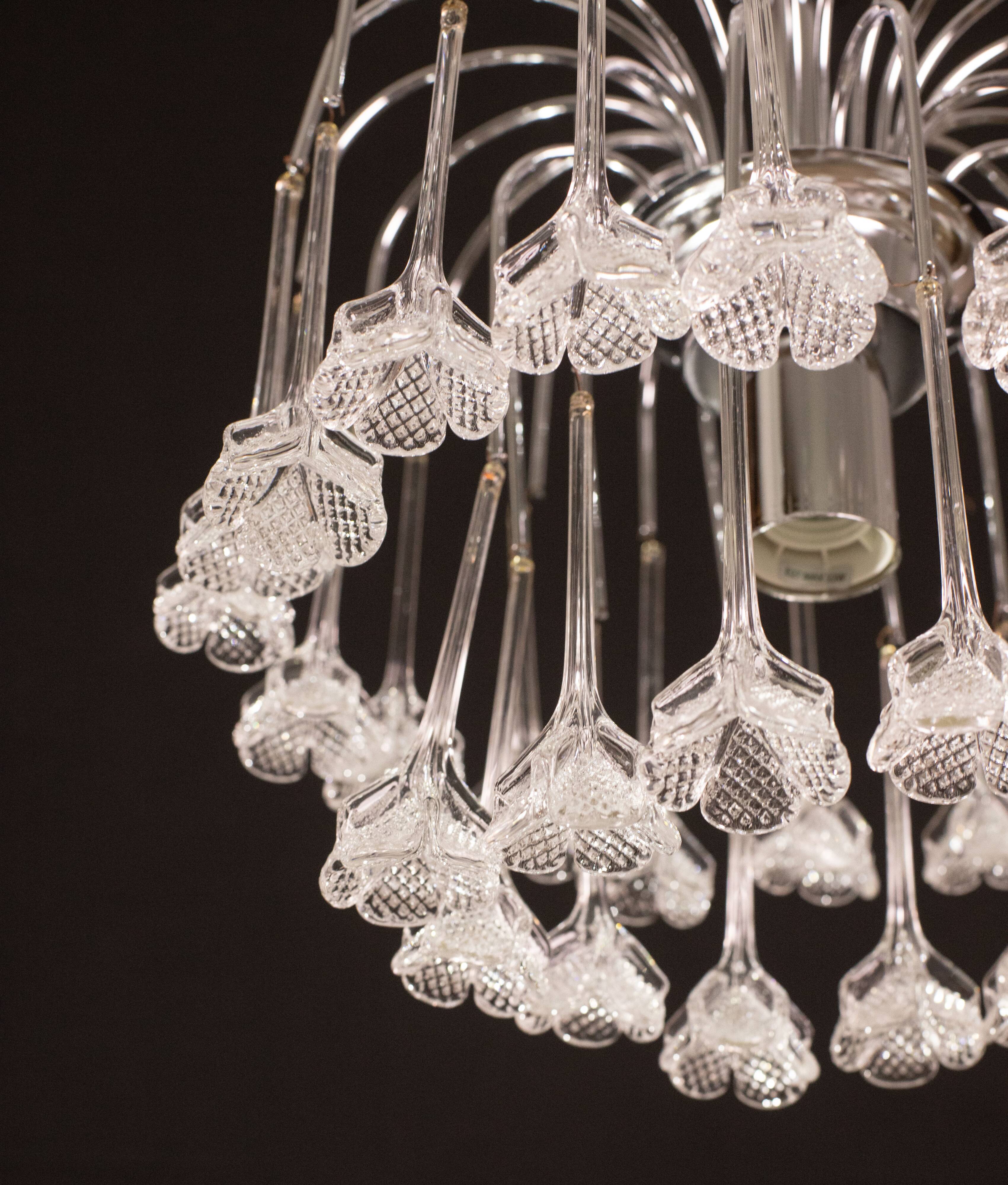 Set of 2 Julia Roberts, Vintage White Murano Chandelier, 1980s