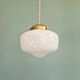 Art Deco pendant/portable lamp in conical white opaline glass, 1920s-30s