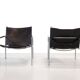 Set of black leather SZ02 armchairs by Martin Visser for t Spectrum