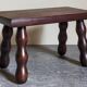 Wooden footrest stool turned solid vintage